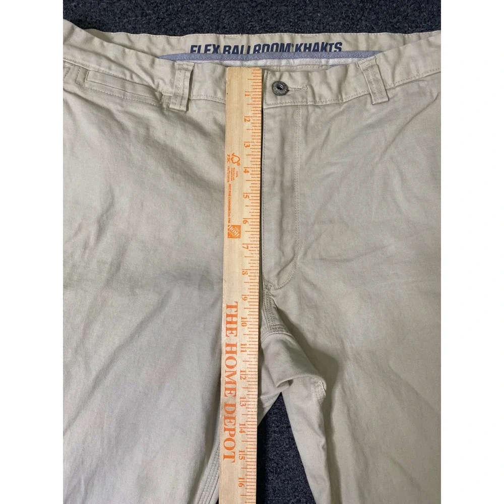 Duluth Trading Co Flex Ballroom Khakis Tan Mens 36x32 Slim Fit Casual‎ Straight